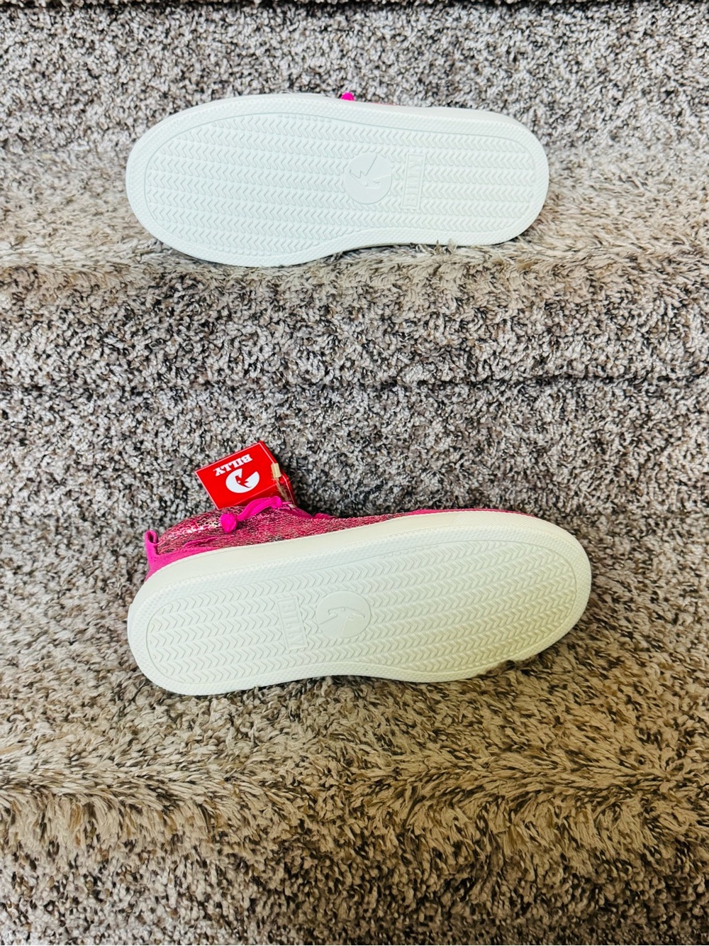 Billy Brand ! Bright Pink Kids High-Top Shoe Accessory with Glitter Panels - Picture 7 of 11